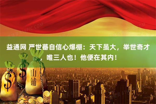 益通网 严世蕃自信心爆棚：天下虽大，举世奇才，唯三人也！他便在其内！