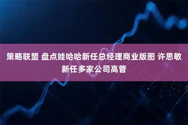 策略联盟 盘点娃哈哈新任总经理商业版图 许思敏新任多家公司高管