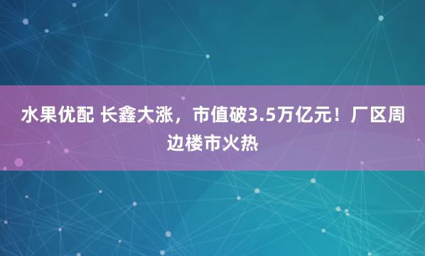 水果优配 长鑫大涨，市值破3.5万亿元！厂区周边楼市火热